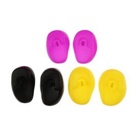 3 Pairs 5x7.5CM/2x2.95 Inch Reusable Hairdressing Silicone Ear Covers Hair Dye Shield Protector Salon Hair Styling Tool DIY Accessories (Color Random)