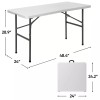 Segawe 4PCS 4ft Portable Rectangular Plastic Folding Table W/Handle for