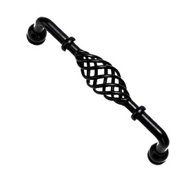 WISHTISY 6 Pack Black Birdcage Cabinet Hardware Handle Pull