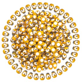 Tiny Wooden Bee Decor, YGDZ 200 Self-Adhesive Painted Flatback Mini Wooden Bumble Bees for Scrapbooking Decoration Crafts Embellishments DIY