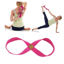 Mikinona Exercise Yoga Tension Band Unlimited Stretch Strap for Waist and Leg Rosy Yoga Strap Belt for Flexibility Training for Dance Gymnastics Rugby and More