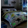 Bedlam Dino-Glow in The Dark, Multicolour, Duvet Cover Set: Single