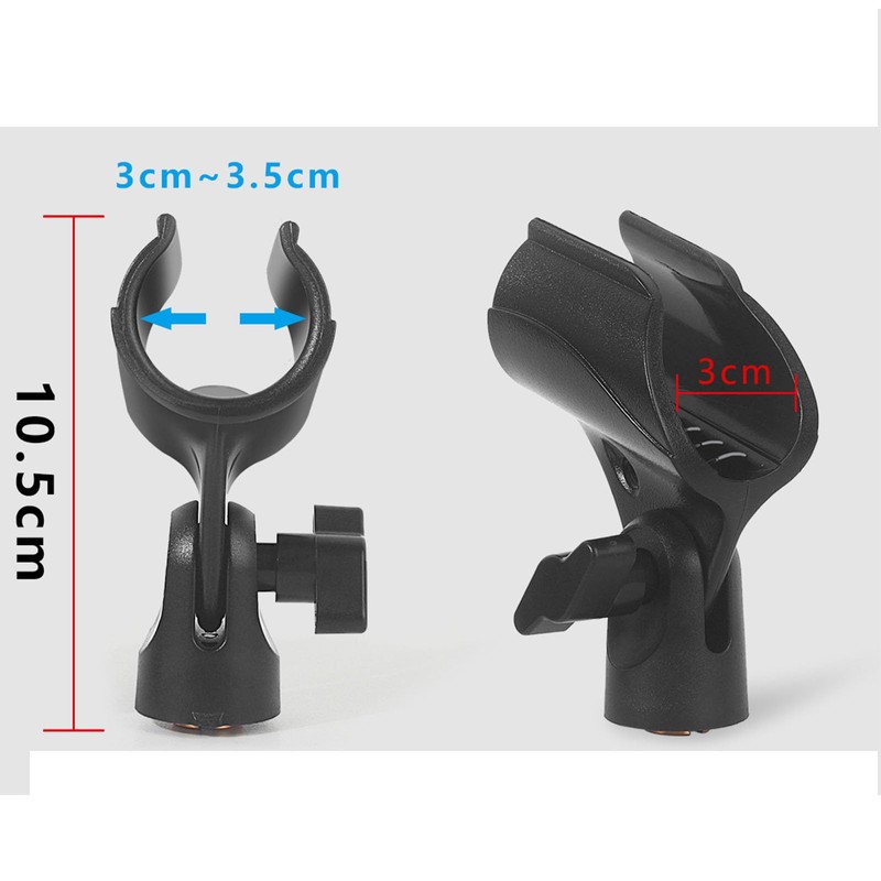 2 Pcs Universal Microphone Clip, Adjustable Mic Clip Holder for