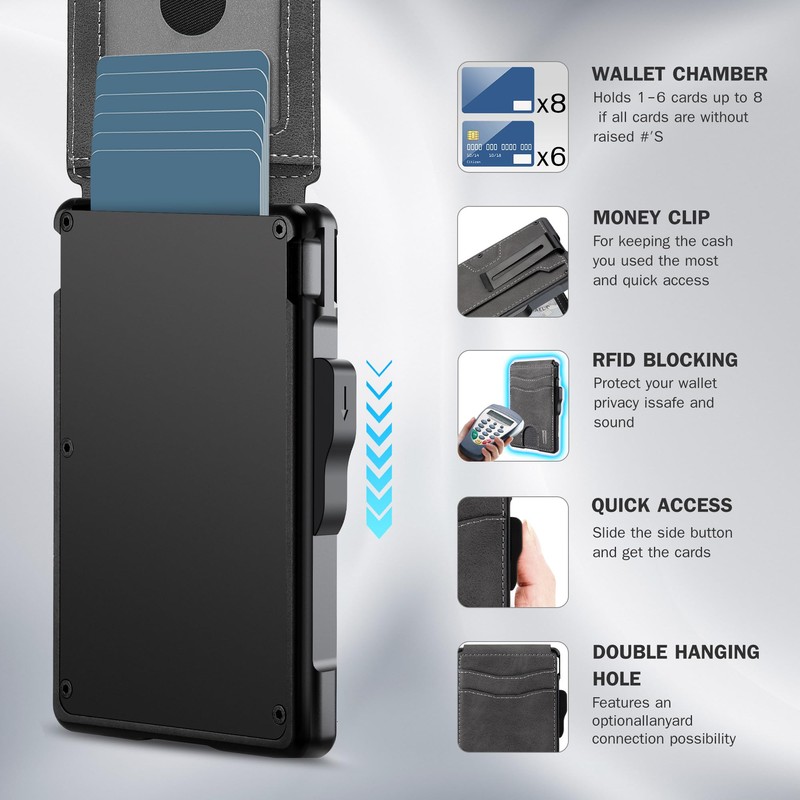 umoven Wallet for Men - with Money Clip Slim Leather