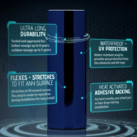 Solutions Blue Supercast Flex Stretch Mirror Chrome Vinyl Wrap Air Release 36" x 60" Inch