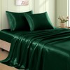 VACVELT 4pcs Emerald Green Satin Sheets Full Size Bed Set,