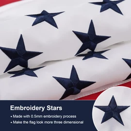 SYII Civil Peace Flag 3x5 Ft Outdoor, Embroidered Stars US Civil Peace Flags with 2 Brass Grommets and Sewn Stripes, Heavy Duty 210D Polyester