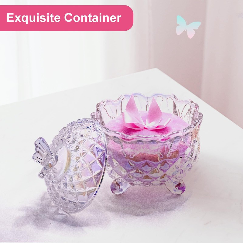 Qopoto 5 Pieces Large Body Powder Puff and Powder Container,