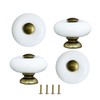 AUXBC 1.3" Ceramic Round Knobs, Antique Brass and Ceramic Cabinet