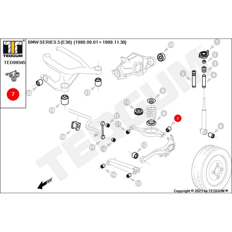 TEDGUM TED99545 REAR AXLE JACK FLOATING BUSHING PULLER