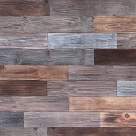 Holydecot Nail-Up Paneling - Real Wood Planks, Rustic Reclaimed Barn Wood for Accent Walls, Brown Gray Combinations, 3 sq. ft