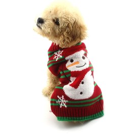NACOCO Pet Holiday Festive Deer Reindeer Cat Sweater Dog Sweater Winter Clothing Teddy Poodle Autumn Winter Clothes Pet Clothes Dog Clothes (Red Nose, X-Small)