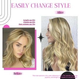 Clip in Hair Extensions Real Human Hair 120g 7pcs Human Hair Clip in Extensions 14 Inch Ash Blonde to Lightest Blonde #18/613 Thickened Straight Real Hair Extensions Clip in Human Hair