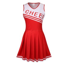 maxToonrain Cheerleader Costume for Girls Sports 3Pcs Set V Neck Print Cheerleading Uniform Outfit 6-7Y