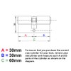 Security Anti-Snap Euro Lock Cylinder-Brass Replacement Lock Barrel (Chrome, 60mm(30/30))