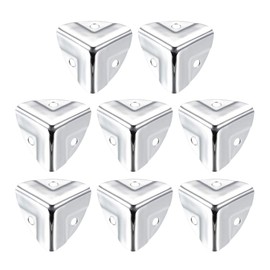 sourcing map Corner Protection Edge Protection Cover Metal Box Silver Tone 22 x 22 x 22 mm Pack of 8