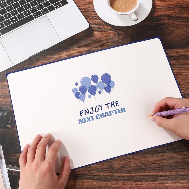 Retirement Farewell Card, 15.75x10.63in Extra Large Deep Blue Jumbo Farewell