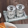 Crystal Salt and Pepper Shakers Set with Tray,Sparkly Crystal Crushed