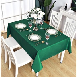 KAIPHO - Mantel rectangular verde, impermeable, resistente a las manchas, sin arrugas, poliéster de 210GSM, limpiable, para fiestas, banquetes, interiores y exteriores, rectangular/oblongo, 54 x 78