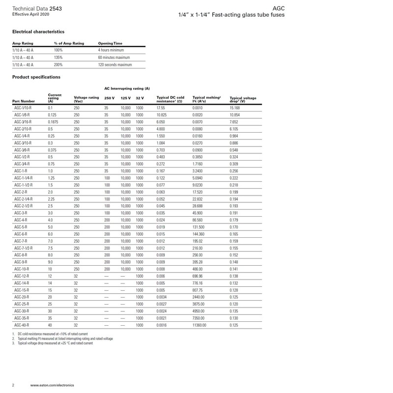 Bussmann AGC-5 Fuse 5A 250V Buss AGC5 (Pack of 5)