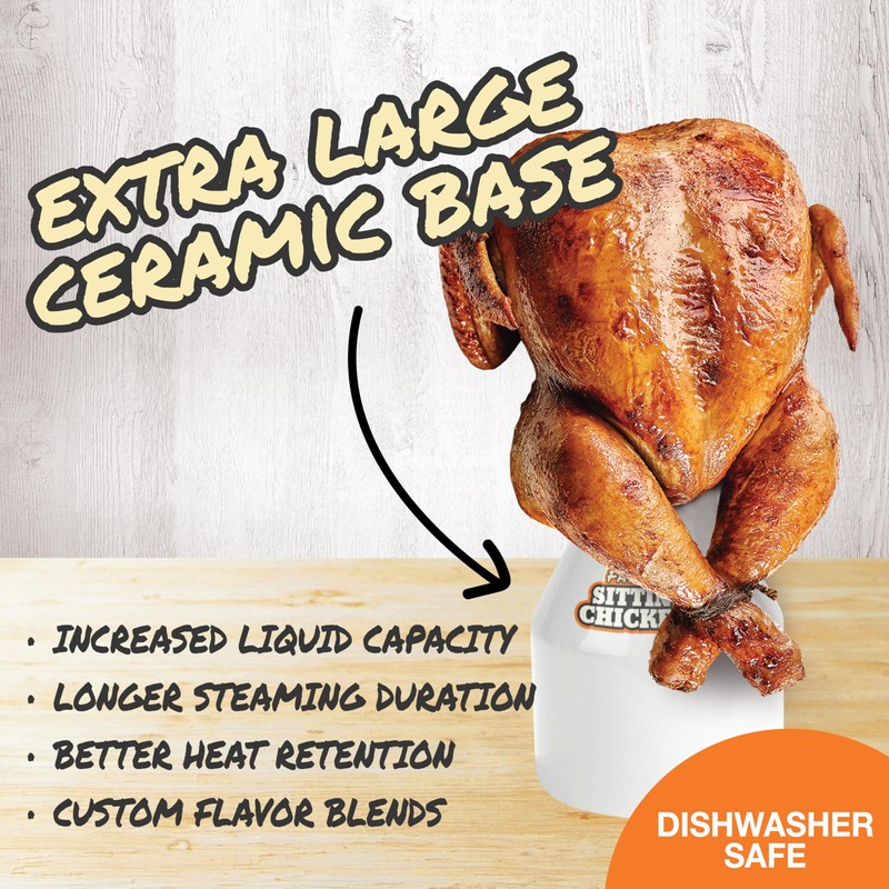 Ceramic Beer Can Roaster with 4 Steam Holes for More