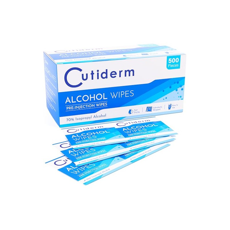 Cutiderm Pre-Injection Alcohol Wipes/Swabs Box of 500 Sachets