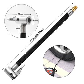 YDHfdc Car Inflator Hose 23.5 cm Tyre Inflator Hose Adapter Air Hose Adapter Valve Extension for Car Bicycle Motorcycle etc