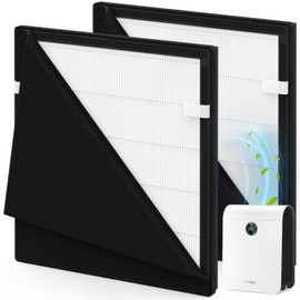 Harebery 2 Pack HEPA Filter Replacement for DBFIT AP-M1419 Purifier | 3-Stage Filtration (Pre-Filter, True H13 HEPA, Activated Carbon)