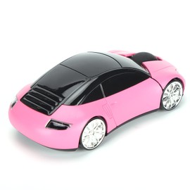 Yosoo Laptop Wireless Mouse Sport Car Shaped Mouse, Portable 2.4G Cordless Mouse with USB Receiver for Office Laptop Computer Tablet, Optical Positioning High Precision Cute Mouse (Pink)