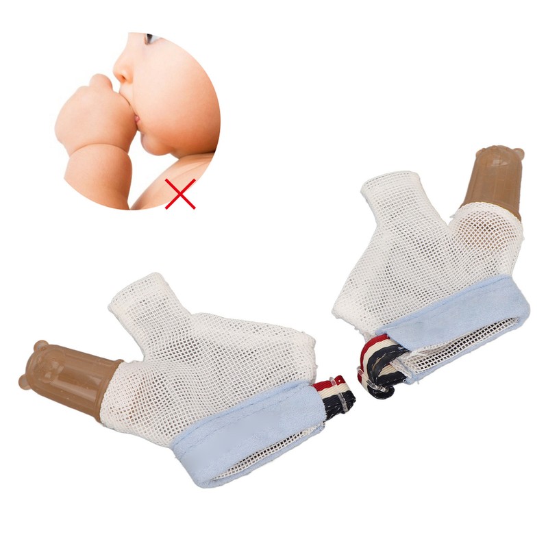 1 Pair Thumb Sucking Stop Glove Soft Adjustable with Buckle