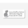 60ct - Cat Return Address Labels/Stickers (#565-WH)