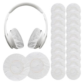 Safigor 100PCS Headphone Ear Covers Disposable Earphone Overs Sanitary Non-Woven Stretch Earpad Covers Earcup Covers Fit for Most on Ear Headphones (13cm/5.12"(White))