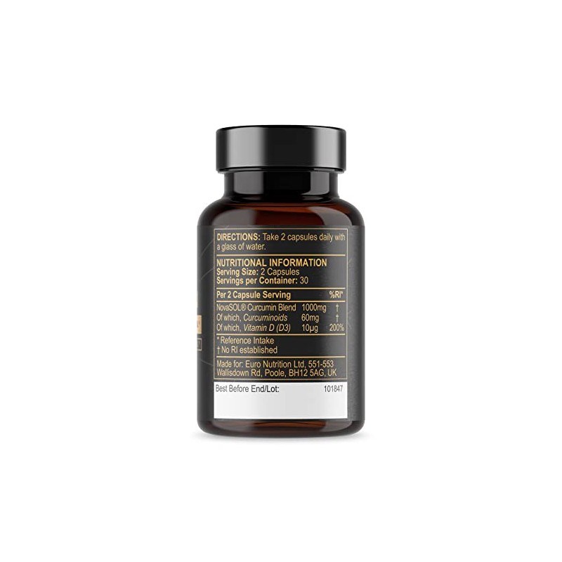 Liquid Curcumin - 60 Capsules - 185x Turmeric or Curcumin