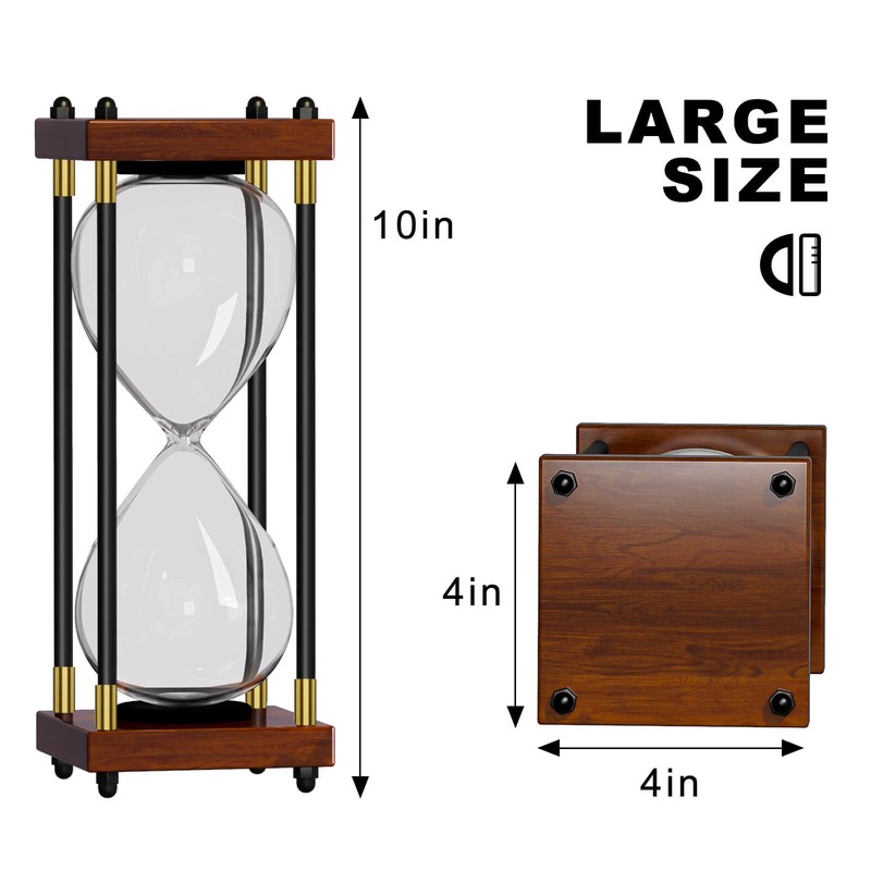 SuLiao Empty Hourglass Fillable, 10 Inch Large Black Wooden Frame