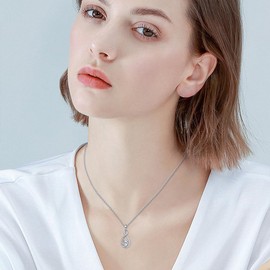 KZX Infinity Elephant Necklace for Women 925 Sterling Silver Animal Necklace Elephant Pendant Jewelry Gifts for Sister Daughter