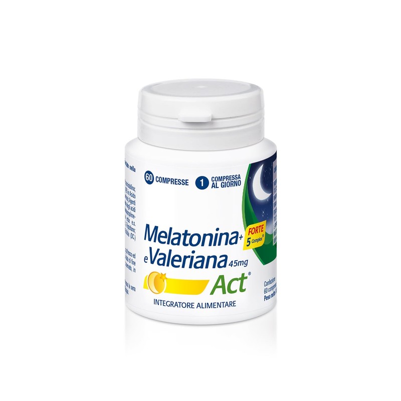 Melatonina Act + Forte 5 Complex, Integratore Alimentare, 60 Compresse