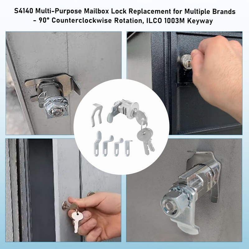 S 4140 Mailbox Lock Replacement, Multipurpose Mailbox Lock with Keys