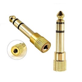 REALMAX® 3.5mm female to 6.5mm Jack Audio Plug male Stereo Headphone Adaptor Converter Microphone Audio 24K Gold Plated