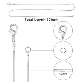 Topacket 24 Pack Necklace Chains Bulk,Gold and Steel Snake Necklace Chains for Jewelry Making 18 and 20 Inches