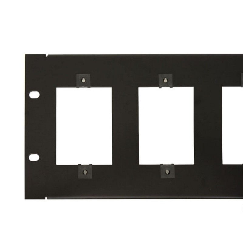 Lowell Manufacturing SG6P-3 3U Punched Rack Mount Panel for 1-Gang