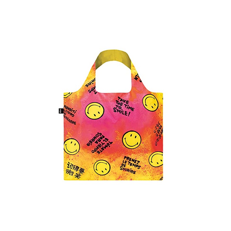 LOQI Museum Smiley Reusable Shopping Bag, Time to Smile Collectors