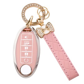 for Nissan Key Fob Cover - 4/5 Button Soft TPU Protection Car Key Case Shell for Altima Maxima Rogue Armada Sentra 370z Pathfinder Murano Remote Smart Key