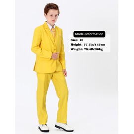 A&J DESIGN Boys Suit Easter Outfit Formal Tuxedo Suit Wedding Outfit Size 14 Yellow