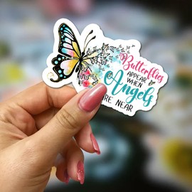 FALIMITLESS Butterflies Appear When Angels are Near Stickers 3Pcs Inspirational Motivational Gifts Stickers Vinyl Waterproof - No Fade, Used for Notebook, Tumbler, Laptop and Water Bottle