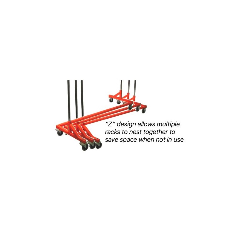 Only Hangers Industrial Strength Z Rack with Add-On Hangrail and