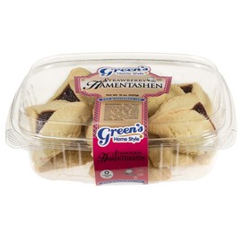 Green's Bakery Strawberry Hamantashen, Buttery, 2 Pack 12 oz. Fresh and Delicious Shortbread Cookie, OK Certified Kosher and Pareve, Dairy Free and Nut Free, Popular during the Jewish Holiday of Purim, Year Around Dessert