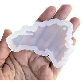 Dominican Republic Silicone Mold DR Map Mold for Keychain Llavero Republica Dominicana (Clear, Reverse)