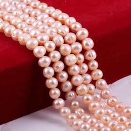 Cuentas de perlas naturales cultivadas de agua dulce redondas perforadas rosas perlas sueltas para hacer joyas DIY collar pulsera 8-9 mm