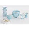 Yamako Japanese Buddhist Altar Set, Celadon, Blue Background, Pottery 5