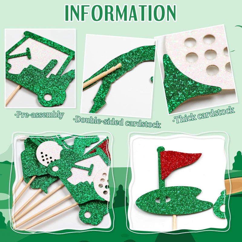 Golf Cupcake Toppers, Golf Birthday Party Decorations, Golf Decor, Let's